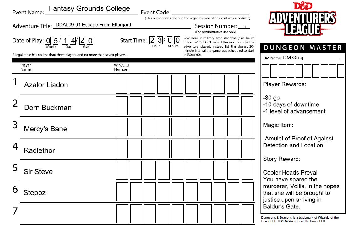 DDAL09-01 Escape from Eltural